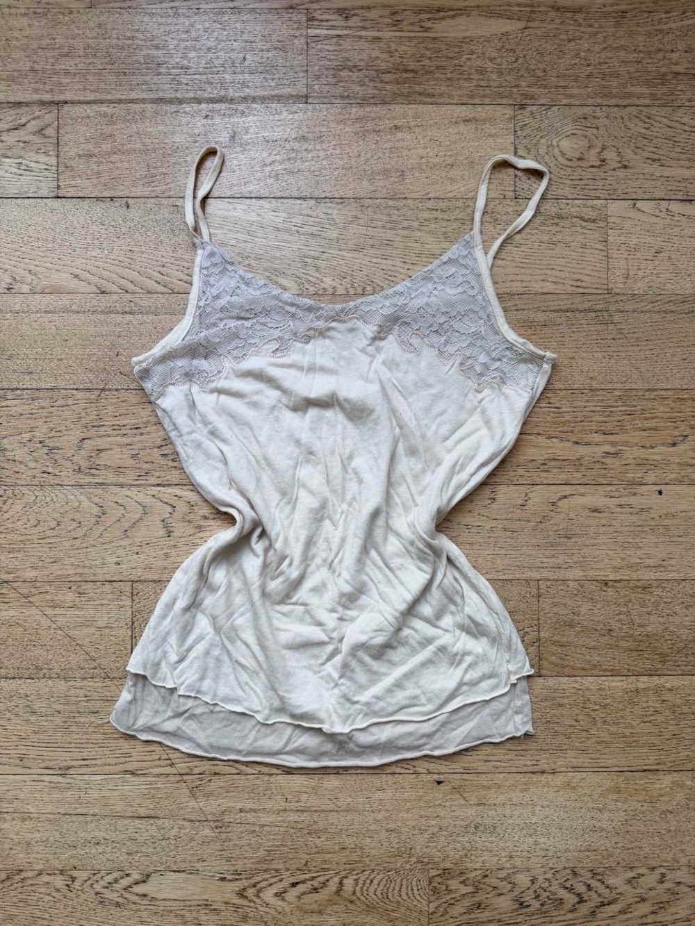Vintage Ivory Lace Camisole Top 90s Minimalist